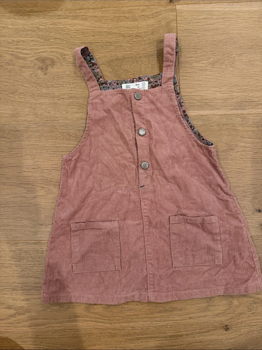 Zara Dusty Pink Corduroy Pinafore Skirt